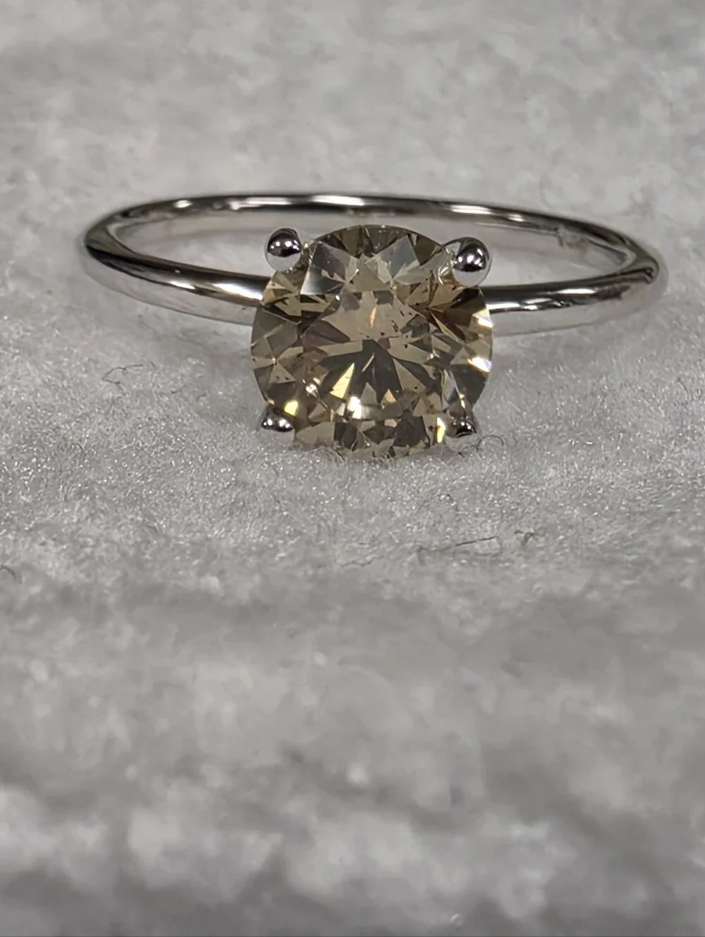 1.50ct. Champagne Diamond Solitaire Ring In 14kt. White Gold